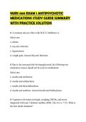 NURS 660 EXAM 1 ANTIPSYCHOTIC MEDICATIONS STUDY GUIDE SUMMARY WITH PRACTICE SOLUTION