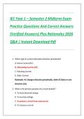 IEC Year 1 &ndash; Semester 2 Midterm Exam  Practice Questions And Correct Answers  &lpar;Verified Answers&rpar; Plus Rationales 2026  Q&A &vert; Instant Download Pdf