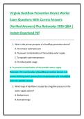 Virginia Backflow Prevention Device Worker  Exam Questions With Correct Answers  &lpar;Verified Answers&rpar; Plus Rationales 2026 Q&A &vert;  Instant Download Pdf 