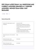 IFPC EXAM LATEST EXAM &vert; ALL QUESTIONS AND CORRECT ANSWERS &lpar;GRADED A&plus;&rpar; &vert; VERIFIED ANSWERS &vert; NEWEST EXAM 2026 &vert; JUST RELEASED