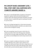 RN CONCEPT-BASED ASSESSMENT LEVEL 1 FINAL STUDY SHEET 2026 QUESTIONS WITH COMPLETE ANSWERS GRADED A&plus;