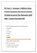 IEC Year 3 &ndash; Semester 1 Midterm Exam  Practice Questions And Correct Answers  &lpar;Verified Answers&rpar; Plus Rationales 2026  Q&A &vert; Instant Download Pdf