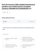 Xcel Life Insurance 2026 update&vert;comprehensive questions and verified answers &lpar;complete solutions&rpar; ASSURED SUCCESS&vert;GRADE A&plus;&excl;&excl;