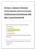 IEC Year 3 &ndash; Semester 1 Final Exam  Practice Questions And Correct Answers  &lpar;Verified Answers&rpar; Plus Rationales 2026  Q&A &vert; Instant Download Pdf