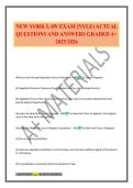 NEW YORK LAW EXAM &lpar;NYLE&rpar; ACTUAL QUESTIONS AND ANSWERS GRADED A&plus; 2025&sol;2026