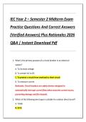 IEC Year 2 &ndash; Semester 2 Midterm Exam  Practice Questions And Correct Answers  &lpar;Verified Answers&rpar; Plus Rationales 2026  Q&A &vert; Instant Download Pdf 