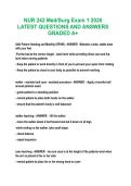 NUR 242 Med&sol;Surg Exam 1 2026  LATEST QUESTIONS AND ANSWERS  GRADED A&plus; 