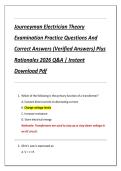 Journeyman Electrician Theory  Examination Practice Questions And  Correct Answers &lpar;Verified Answers&rpar; Plus  Rationales 2026 Q&A &vert; Instant  Download Pdf