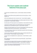 The Court system and Judicial Selection final prep quiz with complete solutions