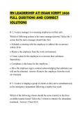 RN LEADERSHIP ATI EXAM SCRIPT 2026 FULL QUESTIONS AND CORRECT SOLUTIONS