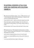 RN MATERNAL NEWBORN ACTUAL EXAM PAPER 2026 QUESTIONS WITH SOLUTIONS GRADED A&plus;