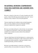 RN MATERNAL NEWBORN COMPREHENSIVE EXAM 2026 QUESTIONS AND ANSWERS 100&percnt; CORRECT