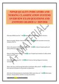 NDNQI QUALITY INDICATORS AND NURSING CLASSIFICATION SYSTEMS OVERVIEW EXAM QUESTIONS AND ANSWERS GRADED A&plus; 2025&sol;2026