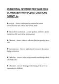 RN MATERNAL NEWBORN TEST BANK 2026 EXAM REVIEW WITH SOLVED QUESTIONS GRADED A&plus;
