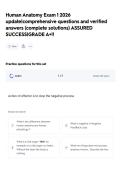 Human Anatomy Exam 1 2026 update&vert;comprehensive questions and verified answers &lpar;complete solutions&rpar; ASSURED SUCCESS&vert;GRADE A&plus;&excl;&excl;