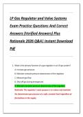 LP Gas Regulator and Valve Systems  Exam Practice Questions And Correct  Answers &lpar;Verified Answers&rpar; Plus  Rationale 2026 Q&A&vert; Instant Download  Pdf
