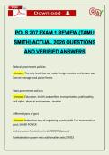 POLS 207 EXAM 1 REVIEW &lpar;TAMU SMITH&rpar; ACTUAL 2026 QUESTIONS AND VERIFIED ANSWERS