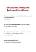 U&period;S Coast Guard Auxiliary Exam Questions and Correct Answers