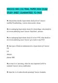 NSG233 NSG 233 FINAL PAPER 2026 EXAM STUDY SHEET GUARANTEED TO PASS