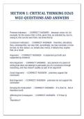 SECTION 1&colon; CRITICAL THINKING D265 WGU-QUESTIONS AND ANSWERS