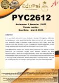 PYC2612 Assignment 1 &lpar;COMPLETE ANSWERS&rpar; Semester 1 2026 - DUE March 2026