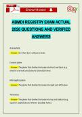 ABMDI REGISTRY EXAM ACTUAL 2026 QUESTIONS AND VERIFIED ANSWERS