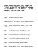 NSPIRE PROCTORED EXAM PREP 2026 WITH ACTUAL QUESTIONS AND CORRECT VERIFIED DETAILED ANSWERS GRADED A