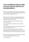 RN VATI COMPREHENSIVE PREDICTOR GREEN LIGHT FINAL PAPER 2026 QUESTIONS WITH SOLUTIONS GRADED A&plus;