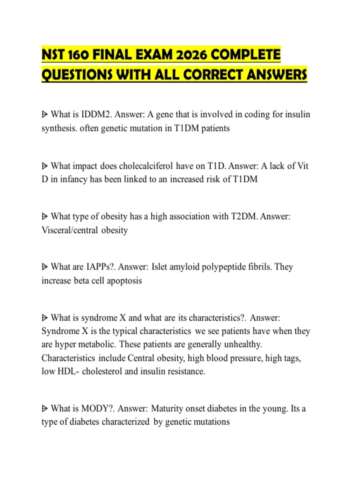 NST 160 FINAL EXAM 2026 COMPLETE QUESTIONS WITH ALL CORRECT ANSWERS ...