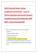 NICET Electrical Power Testing  Certification Examination &ndash; Level III  Practice Questions And Correct Answers  &lpar;Verified Answers&rpar; Plus Rationales 2026  Q&A &vert; Instant Download Pdf 