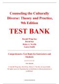 Test Bank &ndash; Counseling the Culturally Diverse&colon; Theory and Practice&comma; 9th Edition &ndash; Derald Wing Sue&comma; David Sue&comma; Helen A&period; Neville&comma; Laura Smith &ndash; ISBN 9781119861904 &lpar;All Chapters Covered 1&ndash;24&rpar;