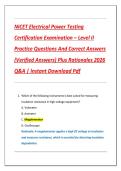 Compilation Bundle for NICET Electrical Power Testing Certification Examinations &ndash; Levels I-IV Practice Questions And Correct Answers &lpar;Verified Answers&rpar; Plus Rationales 2026 Q&A &vert; Instant Download Pdf