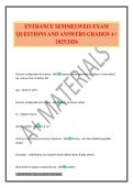 ENTRANCE SEMMELWEIS EXAM QUESTIONS AND ANSWERS GRADED A&plus; 2025&sol;2026