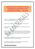 SEMMELWEIS ENTRANCE EXAM CHEMISTRY QUESTIONS AND ANSWERS GRADED A&plus; 2025&sol;2026