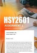 HSY2601 Assignment 1 ANSWERS 2026 - Due 12 March 2026