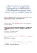 AEST ASSOCIATE OF AGRICULTURE INDUSTRY CERTIFICATION STUDY GUIDE 2026&sol;2027 &vert; UPDATED EXAM QUESTIONS & VERIFIED ANSWERS