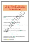 TFM 12 FIRE ALARM TECHNICAL EXAM QUESTIONS AND ANSWERS GRADED A&plus; 2025&sol;2026