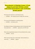 Massachusetts 2A Hoisting License A Exam &lpar;2026&rpar; EXAM TEST WITH LATEST UPDATED &lpar;QUESTIONS AND ANSWERS&rpar; already passed&excl;&excl;