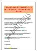 TFM11 TX FIRE ALARM RULES EXAM QUESTIONS AND ANSWERS GRADED A&plus; 2025&sol;2026