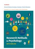Test Bank for Research Methods in Psychology&semi; Evaluating A World of Information 4th Edition &lpar;W&period; W&period; Norton & Company&comma; 2026&rpar; by Beth Morling&comma; Isbn no&semi; 9780393536263&comma; all 14 Chapters Covered &period;