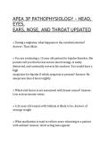 APEA 3P Pathophysiology &ndash; HEENT 2026 &vert; Verified Questions & Answers &vert; Head&comma; Eyes&comma; Ears&comma; Nose & Throat Study Guide A&plus;