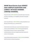 WHNP Board Review Exam NEWEST 2026 COMPLETE QUESTIONS AND CORRECT DETAILED ANSWERS &lpar;VERIFIED ANSWERS&rpar; 
