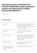 WGU C213 Final Exam&colon; ACCOUNTING FOR DECISION MAKERS 2026 update&vert;comprehensive questions and verified answers &lpar;complete solutions&rpar; Exam&vert;GRADE A&plus;&excl;&excl;