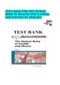 Test Bank for The Human Body in Health and Illness 6th Edition &lpar;Herlihy&rpar; &ndash; Complete A&P Questions PDF with Answers