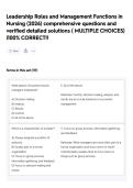 Leadership Roles and Management Functions in Nursing &lpar;2026&rpar; comprehensive questions and verified detailed solutions &lpar; MULTIPLE CHOICES&rpar; &vert;100&percnt; CORRECT&excl;&excl;