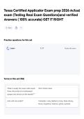 Texas Certified Applicator Exam prep 2026 Actual exam &lpar;Testing Real Exam Questions&rpar;and verified Answers &lpar; 100&percnt; accurate&rpar; GET IT RIGHT