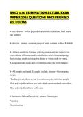 RNSG 1430 ELIMINATION ACTUAL EXAM PAPER 2026 QUESTIONS AND VERIFIED SOLUTIONS