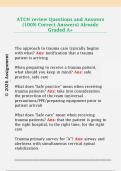 ATCN review Questions and Answers  &lpar;100&percnt; Correct Answers&rpar; Already  Graded A&plus; 