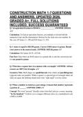 CONSTRUCTION MATH 1-7 QUESTIONS AND ANSWERS&comma; UPDATED 2026&comma; GRADED A&plus;&comma; FULL SOLUTIONS INCLUDED&comma; SUCCESS GUARANTEED
