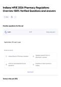 Indiana MPJE 2026 Pharmacy Regulations Overview 100&percnt; Verified Questions And Answers
